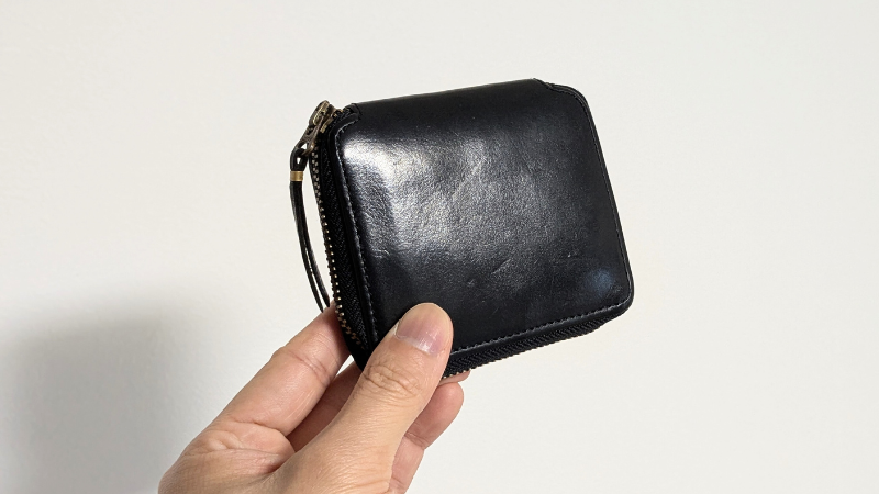 6年使用したSLOWハービーミニラウンドウォレットのエイジング